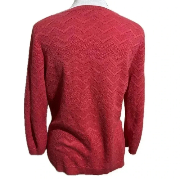 Talbots pink knit button down cardigan 3/4 sleeve small - Picture 3 of 6